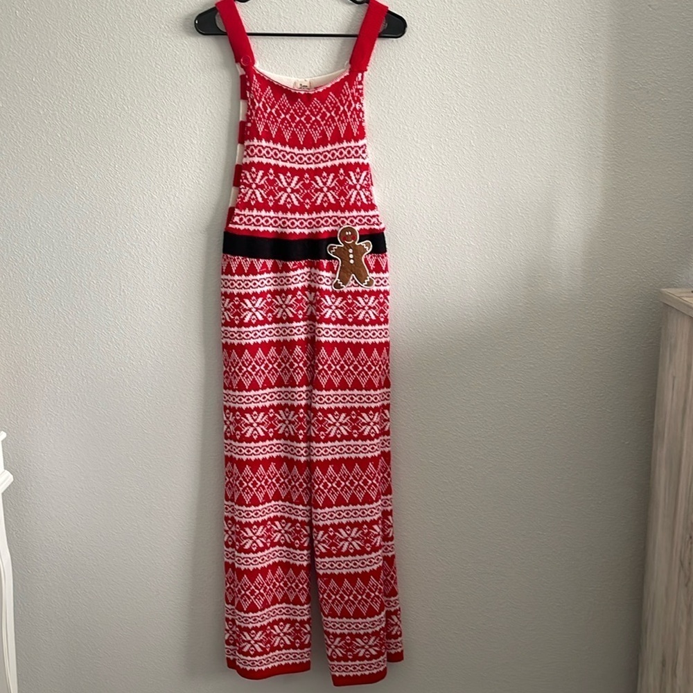 Born Famous Gingerbread Knitted Holiday Jumpsuit Size Small - Picture 2 of 10